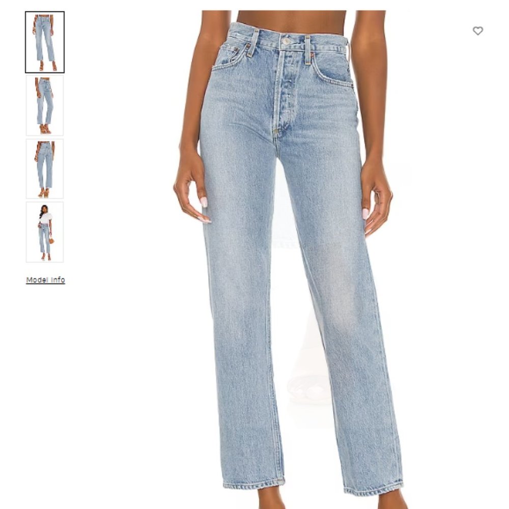 Agolde 90s Pinch Waist Jean Soundwave Size 25